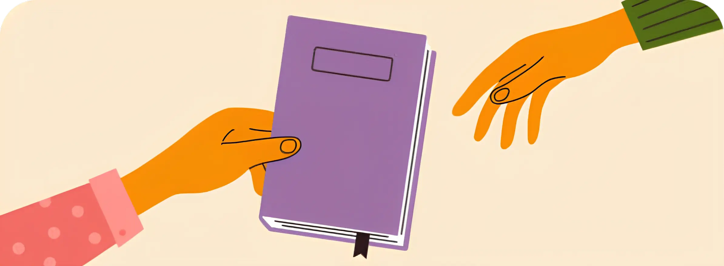 two hands where one is taking a book from another